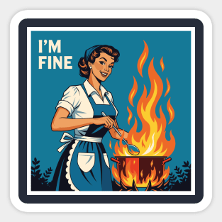 Sarcastic Housewife Burning Dinner Sticker